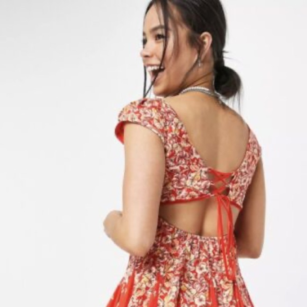Free People Ponderosa Floral Short Mini Dress
